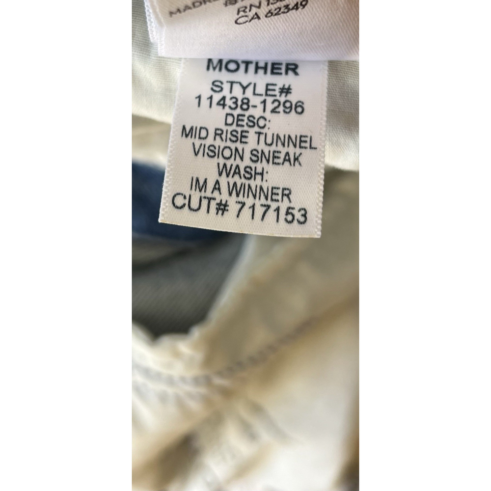 NWT Mother Jeans Mid Rise Tunnel Vision Sneak I’m A Winner Size 32 Straight Leg - Picture 14 of 14